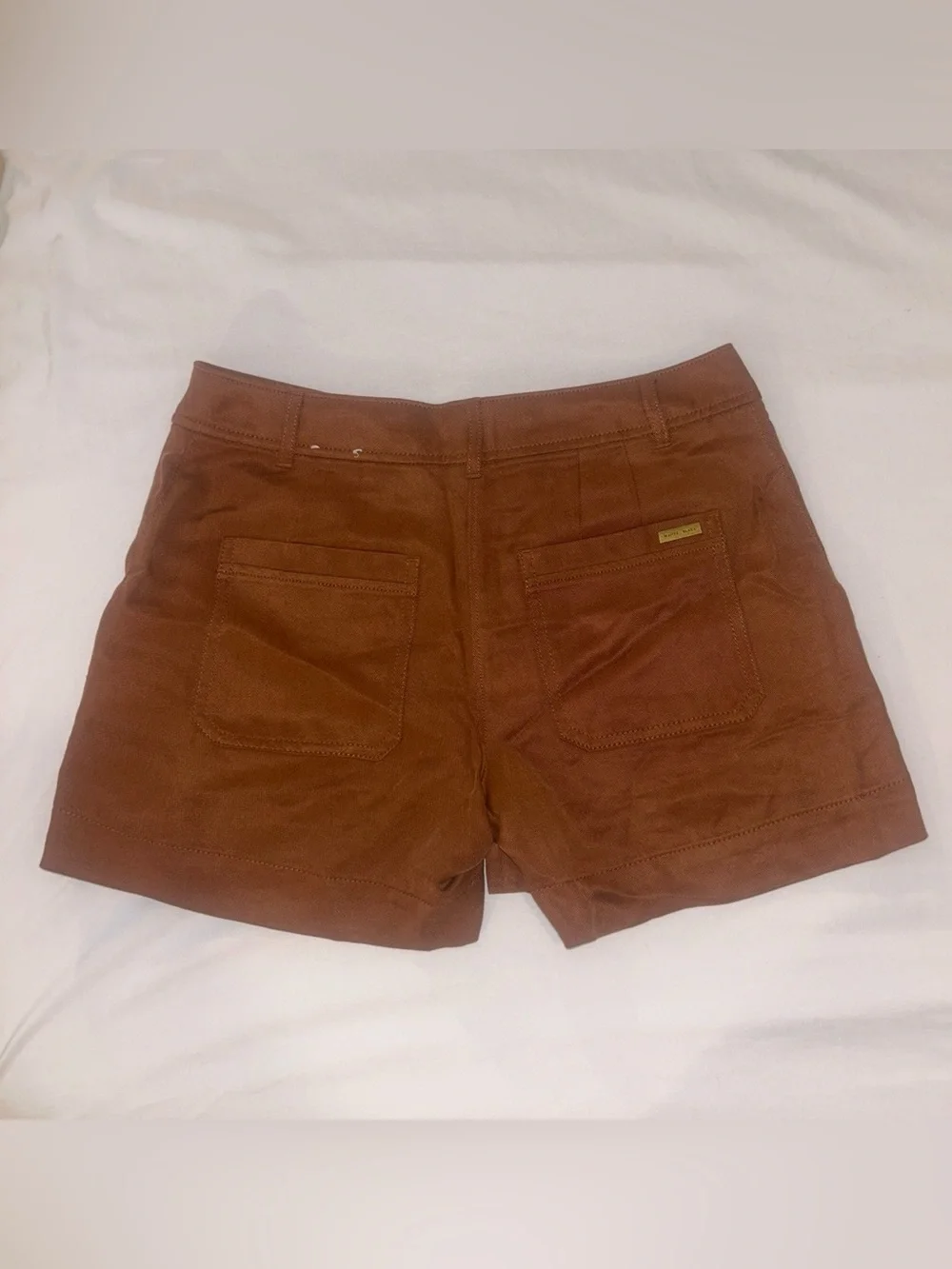 White House Black Market Brown Lace-Up Utility Bermuda Shorts